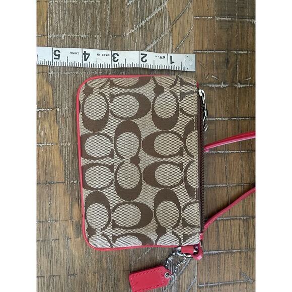 Coach Signature Wristlet - Red and Brown - Picture 9 of 10